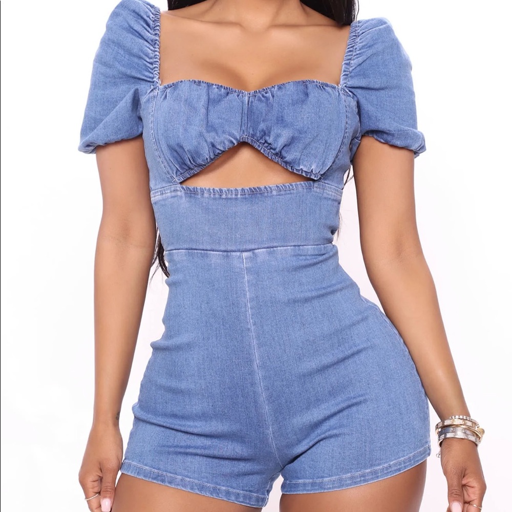 FASHIONNOVA denim romper
